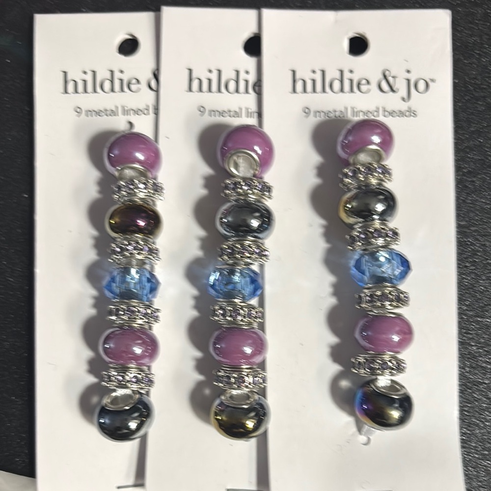 Purple and Silver Beaded Jewelry Set